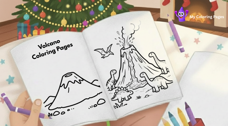 Volcano Coloring Pages
