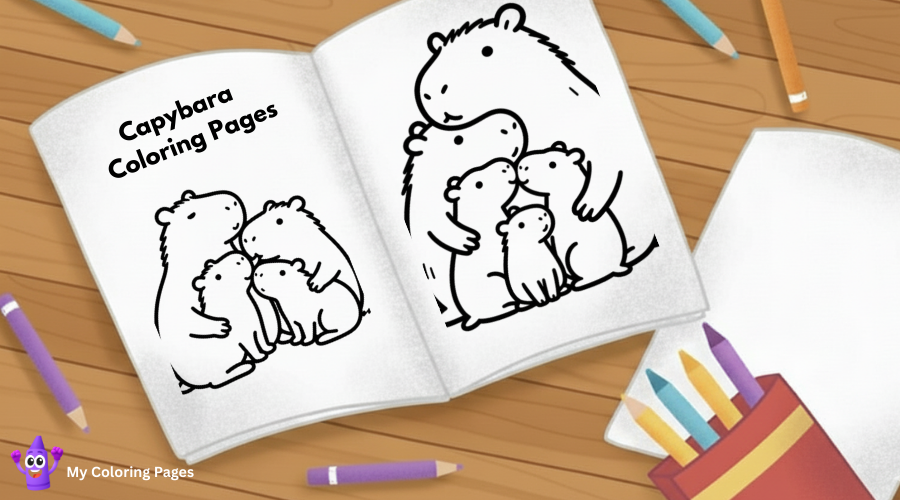 Capybara Coloring Pages