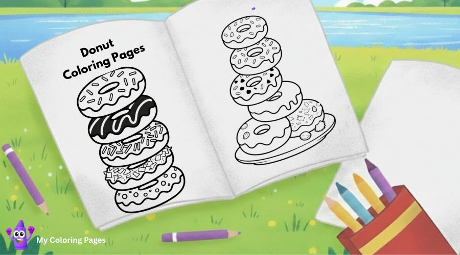 Donut Coloring Pages