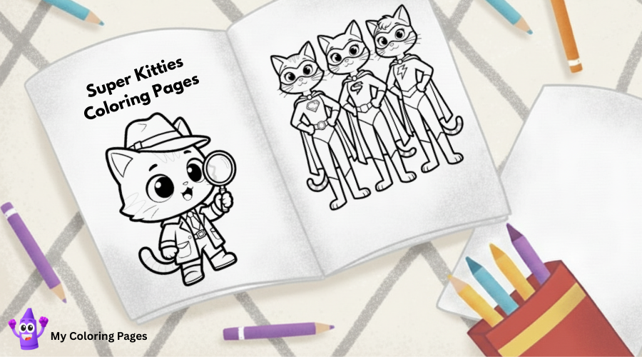 Super Kitties Coloring Pages