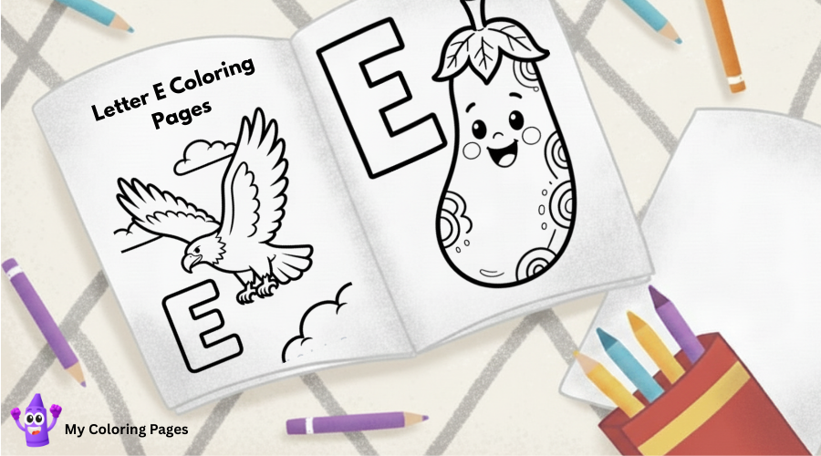 Letter E Coloring Pages