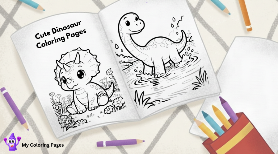 Dibujos de dinosaurios tiernos para colorear