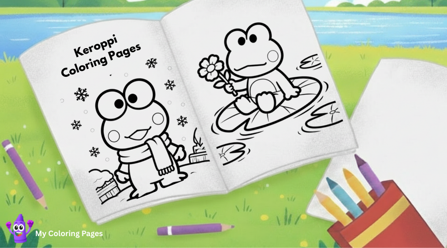 Keroppi Coloring Pages