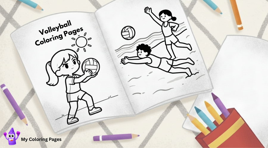 Volleyball Coloring Pages