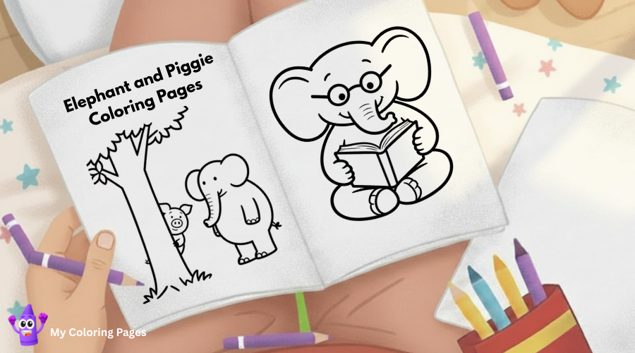 Elephant and Piggie Coloring Pages