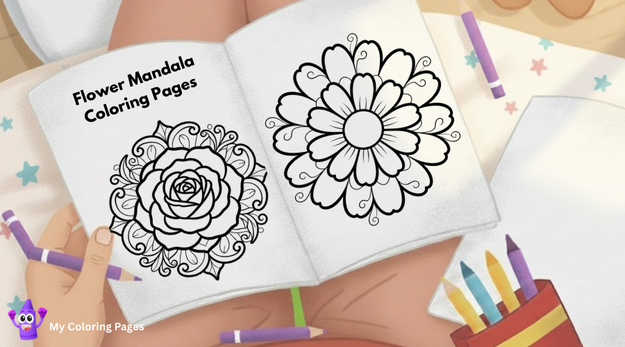 Mandalas de flores para colorear