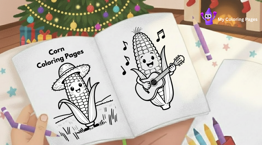 Corn Coloring Pages