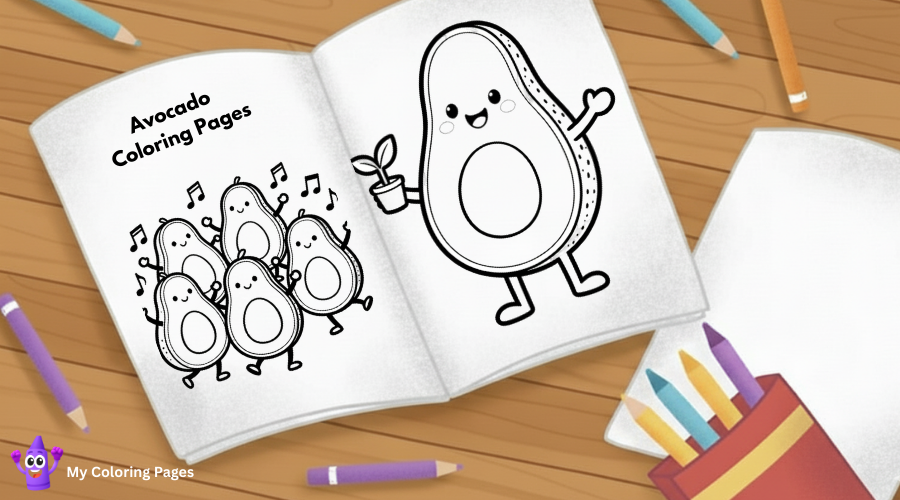 Avocado Coloring Pages