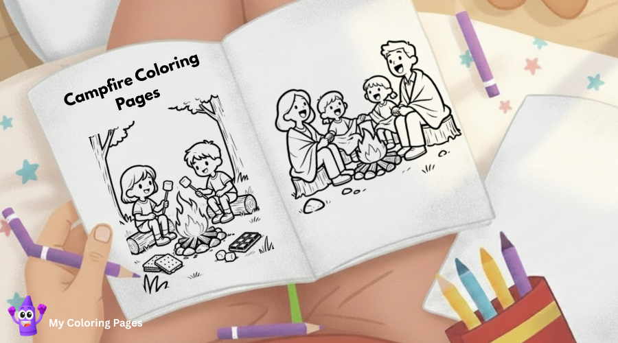 Campfire Coloring Pages