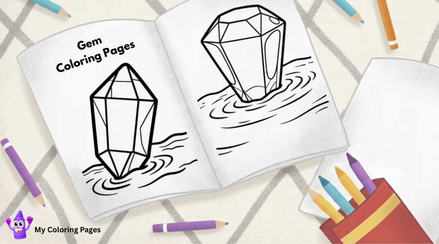 Gem Coloring Pages