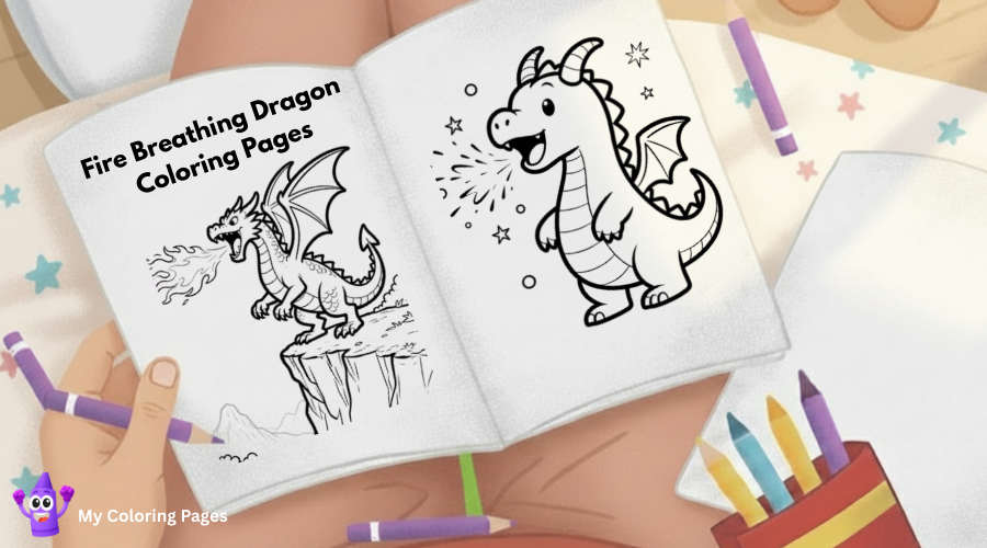 Fire Breathing Dragon Coloring Pages
