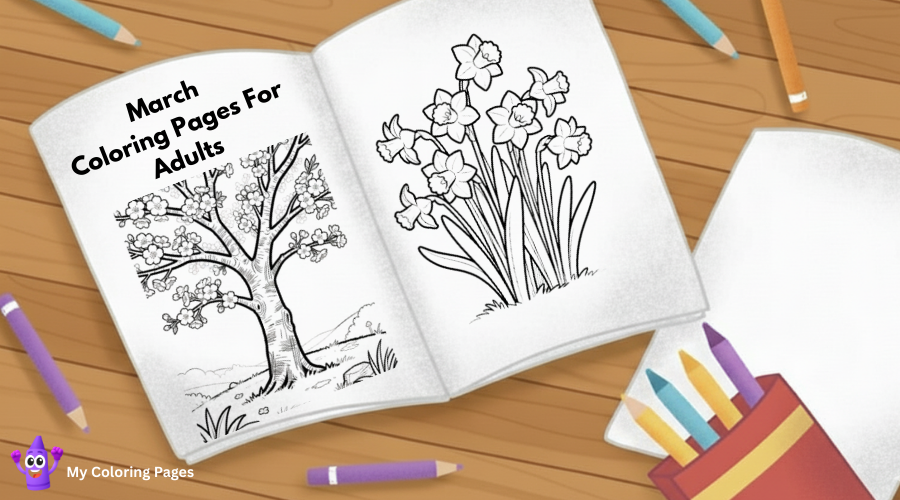 March Coloring Pages For Adults