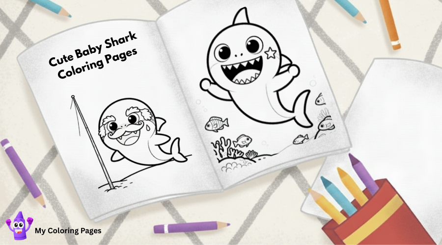 Cute Baby Shark Coloring Pages