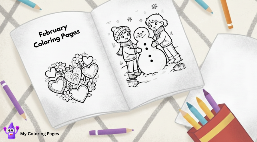 February Coloring Pages