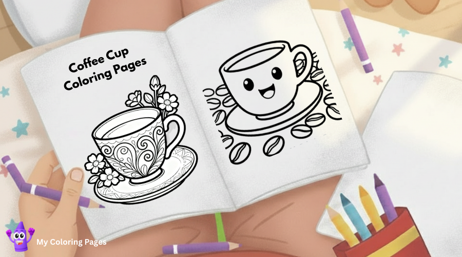 Coffee Cup Coloring Pages