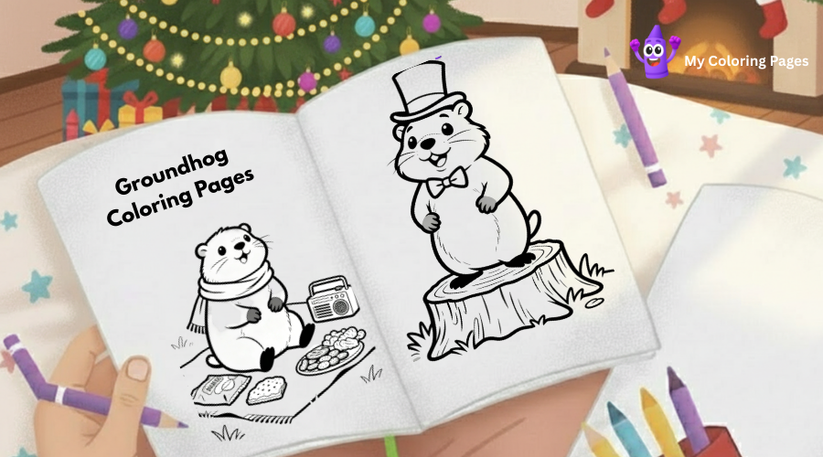 Groundhog Coloring Pages