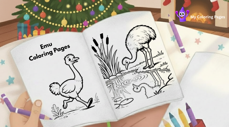 Emu Coloring Pages