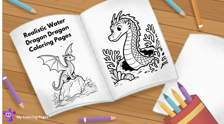 Realistic Water Dragon Dragon Coloring Pages