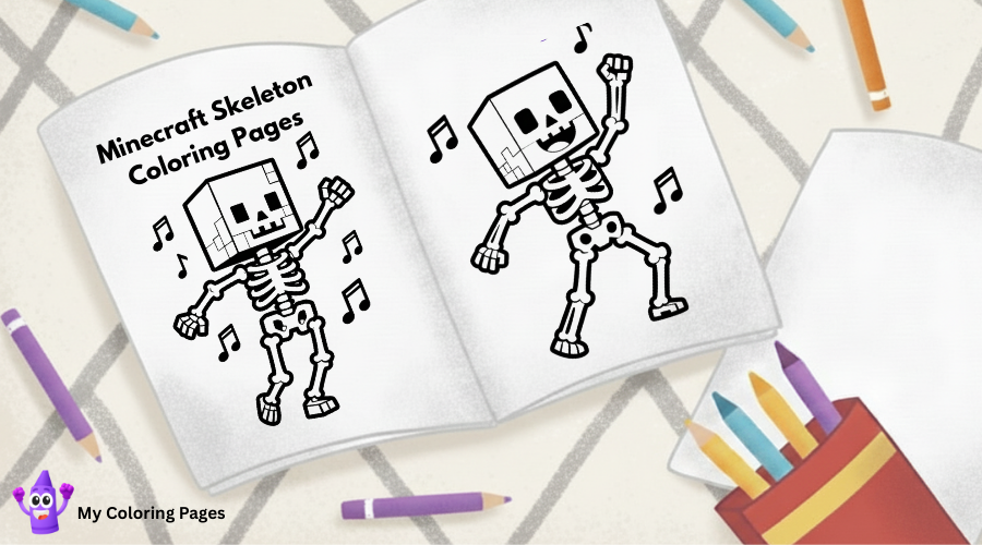 Minecraft Skeleton Coloring Pages