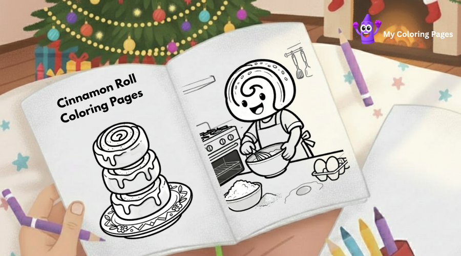 Cinnamon Roll Coloring Pages