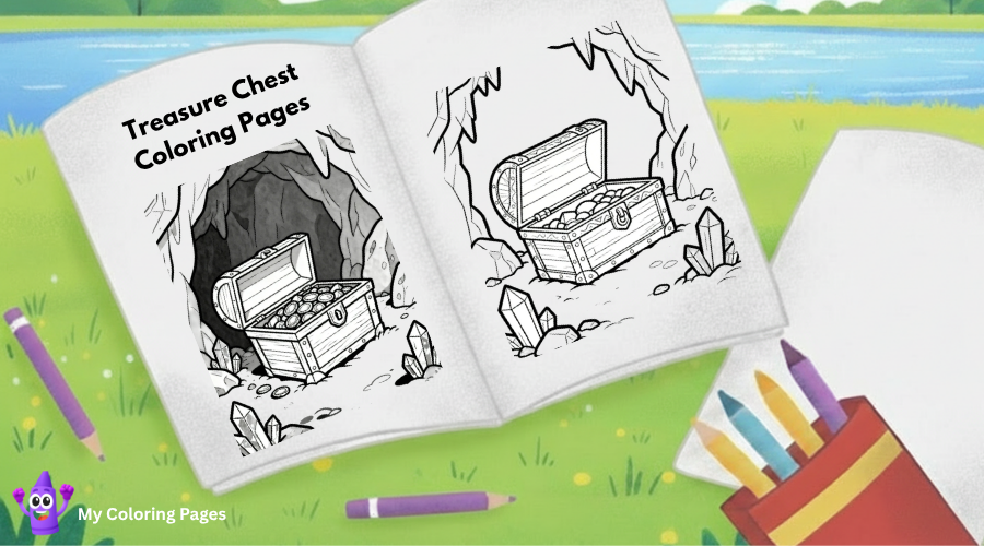 Treasure Chest Coloring Pages