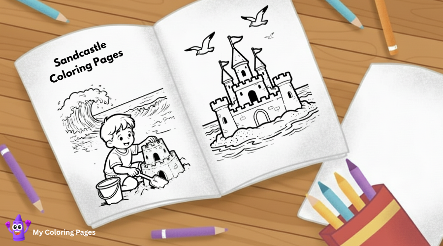 Sandcastle Coloring Pages