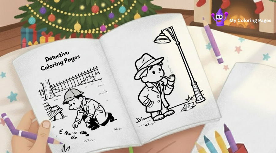 Detective Coloring Pages