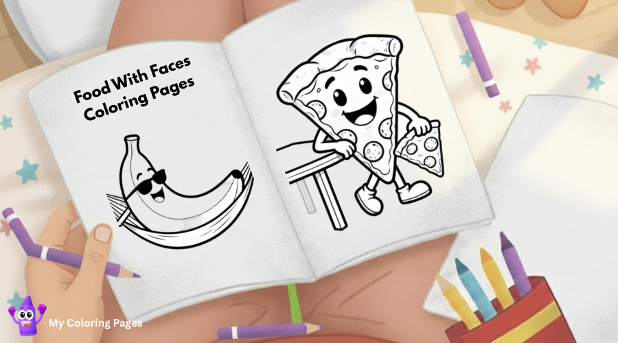 Food With Faces Coloring Pages