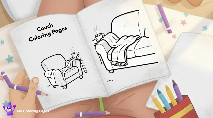 Couch Coloring Pages