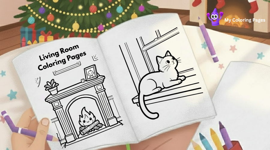 Living Room Coloring Pages