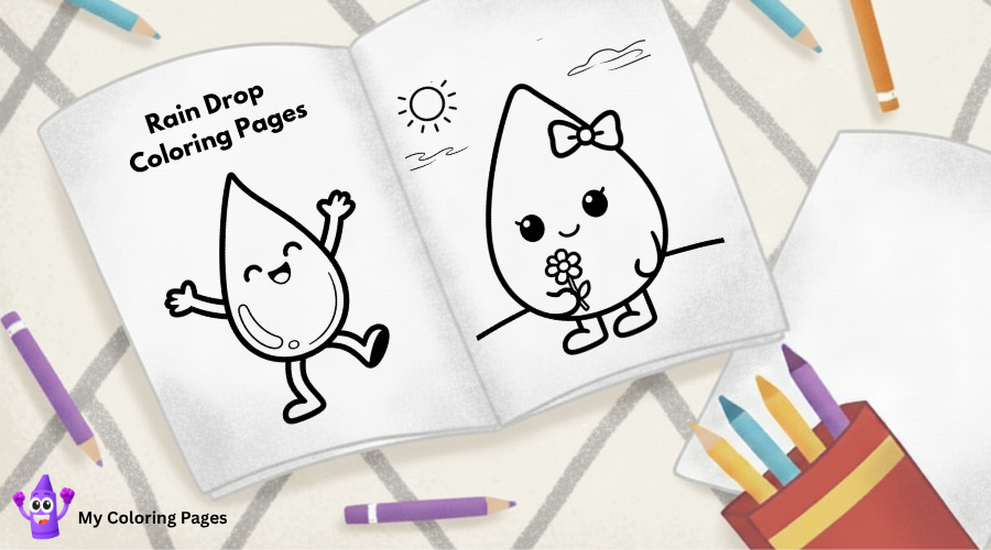 Rain Drop Coloring Pages