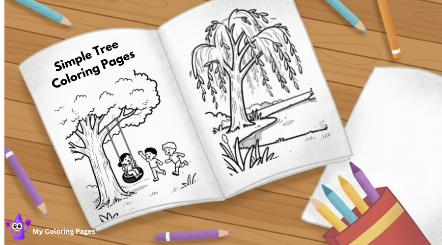 Simple Tree Coloring Pages