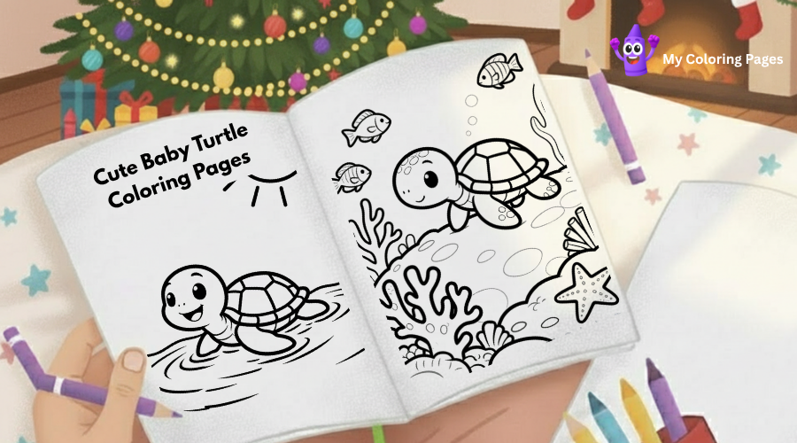 Cute Baby Turtle Coloring Pages
