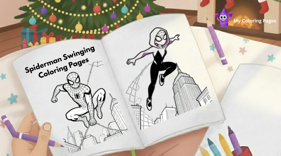 Spiderman Swinging Coloring Pages