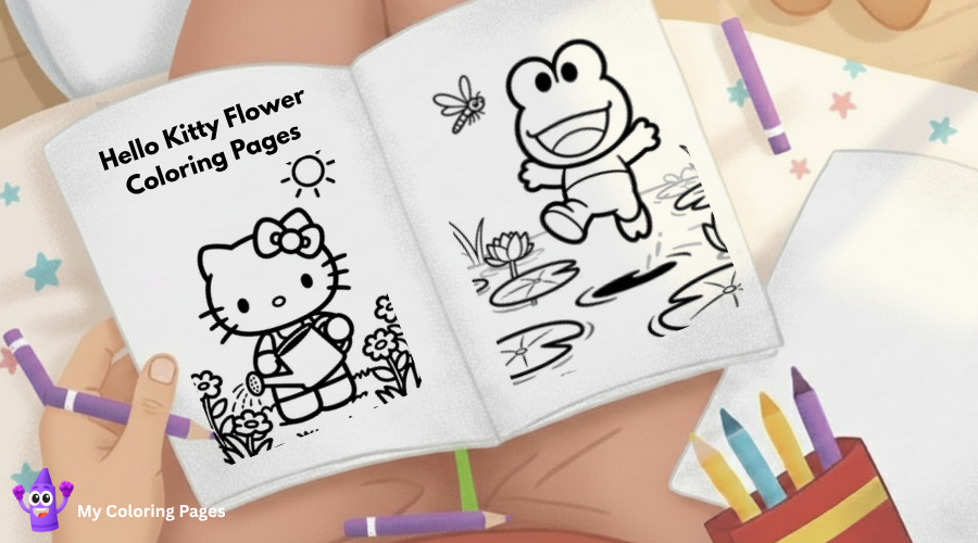 Hello Kitty Flower Coloring Pages